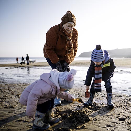 Family at the beach