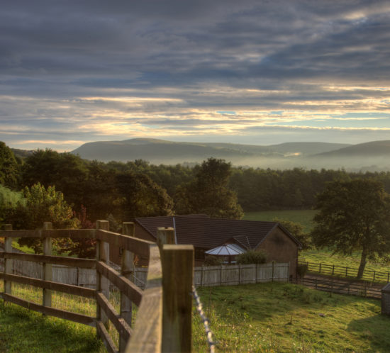 Daybreak over Welsh farm